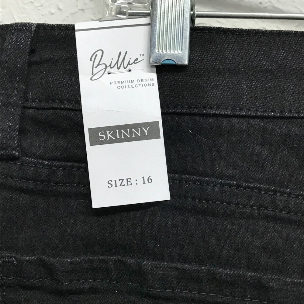Billie Skinny Jeans Womens 16 Black Fit Solution High Rise Tummy Control Stretch - Picture 6 of 15